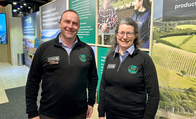 On Farm Support director John Roche and Bay of Plenty regional manager Sharon Morrell.