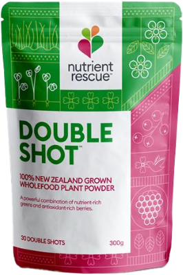 Green and pink plastic pouch.