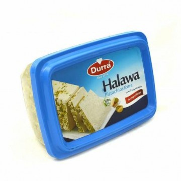 Rectangular container with blue lid.