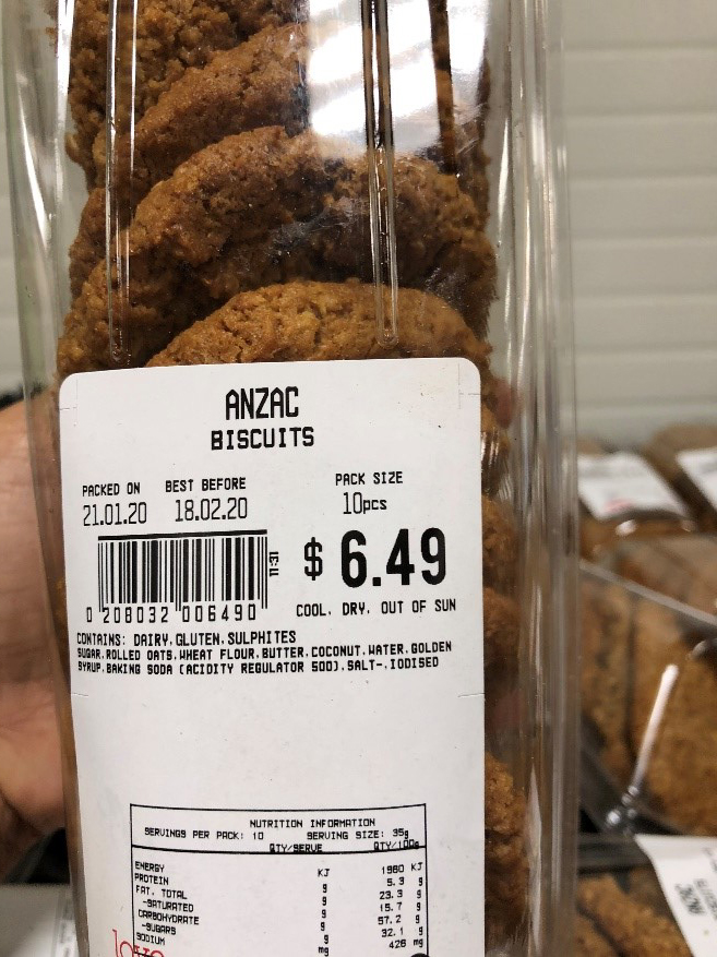 New World Nelson City brand Anzac biscuits (10 pack) in a plastic pack