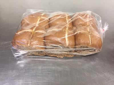 New World Greymouth baked instore brand Hot Cross Salted Caramel Buns (6 pack)