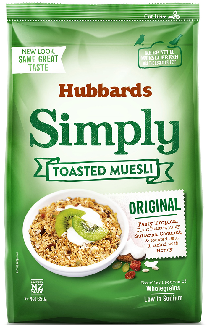 Hubbards brand Simply Muesli Toasted Original (650g).