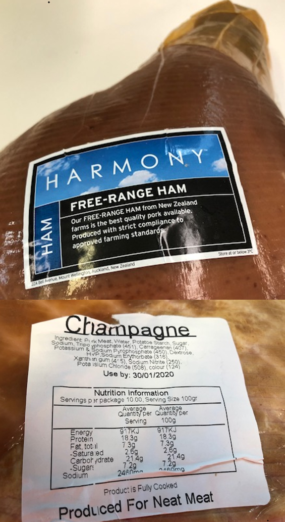 Image of Harmony Free-Range Champagne Ham (4 to-5kg) in a vacuum pack