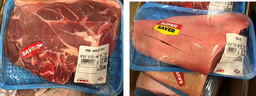 New World brand Pork Hock and Pork Shoulder Roast