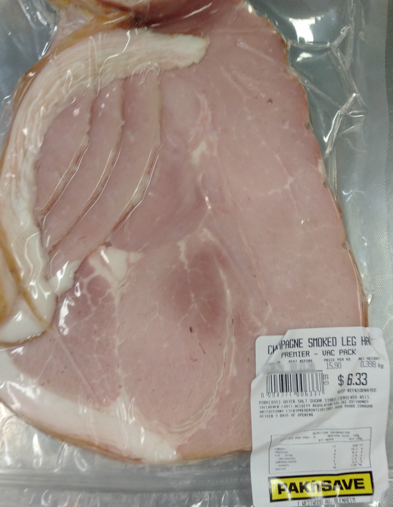 Pack of Pak’n Save Blenheim brand Champagne Smoked Leg Ham - Premier 