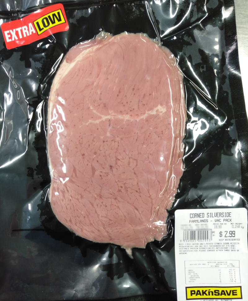 Corned Silverside Farmlands Pack of Pak’n Save Blenheim brand Corned Silverside - Farmlands