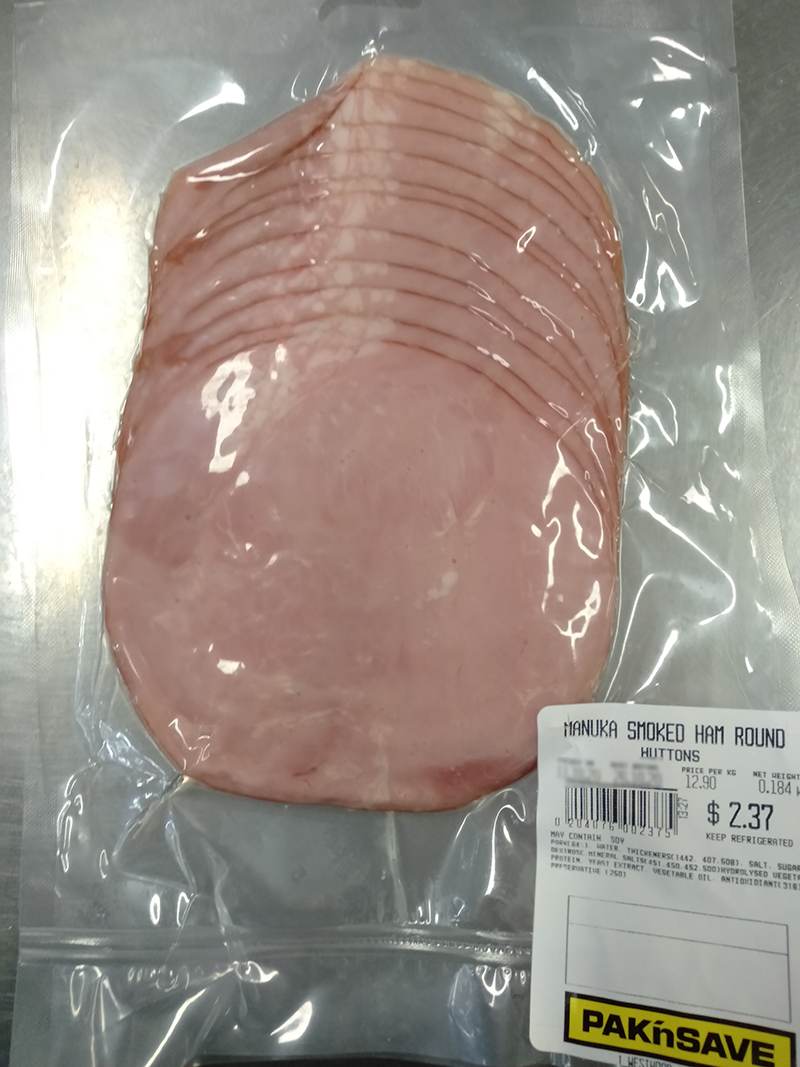 Pack of Pak’n Save Blenheim brand Manuka Smoked Ham Round - Huttons 