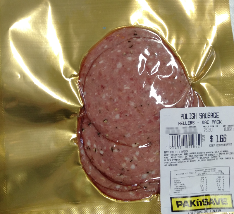 Pack of Pak’n Save Blenheim brand Polish Sausage - Hellers 
