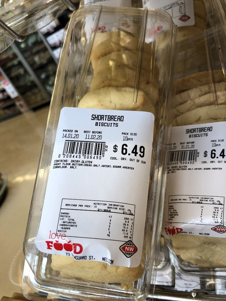 New World Nelson City brand shortbread (10 pack) in a plastic pack