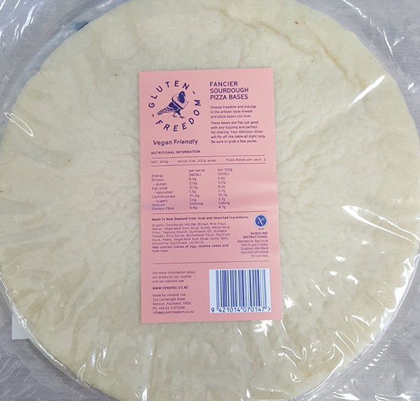 Venerdi brand Gluten Freedom Fancier Sourdough Pizza Bases 400g