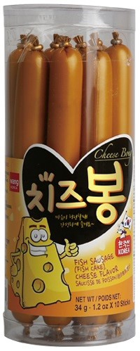 Cheese Bong sausage in plastic container