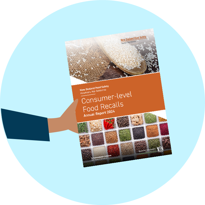 Hand holding a copy of the Consumer-level Food Recalls