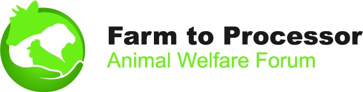 This image is a graphic logo that has a green and white circle with the outlines of a cow, sheep, and a chicken within the circle. To the right of the circle are the words 