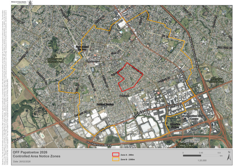Map of Controlled Area Notice zones
