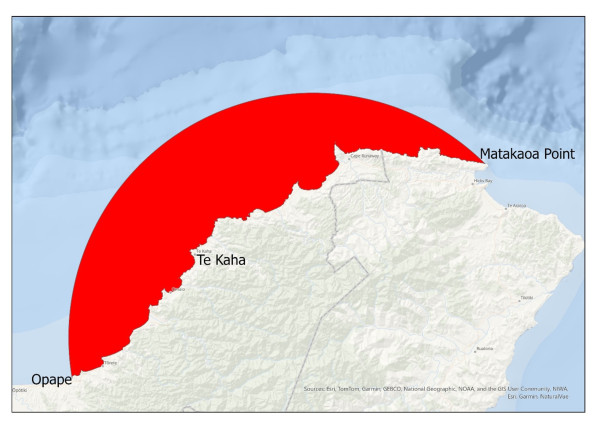 Map of with affected area in red.