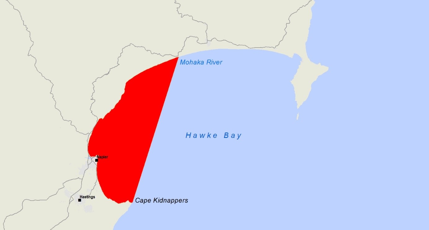 Map showing the affected area