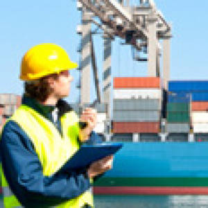 container vessel being inspected