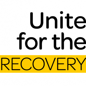 unite for the recovery logo reversed homepagetile