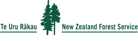 Te Uru Rākau New Zealand Forest Service logo.