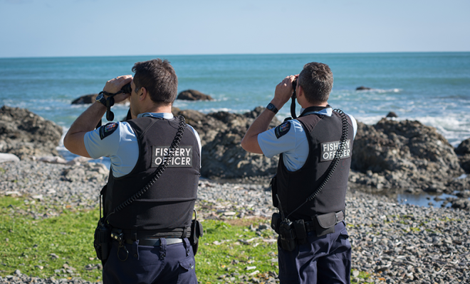 Fishery officers patrolling